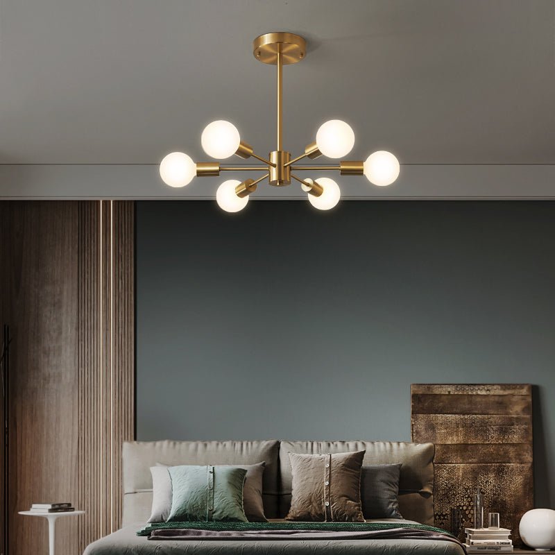 Blikuvo Mid-Century Modern Brass Sputnik Metal Ceiling Light