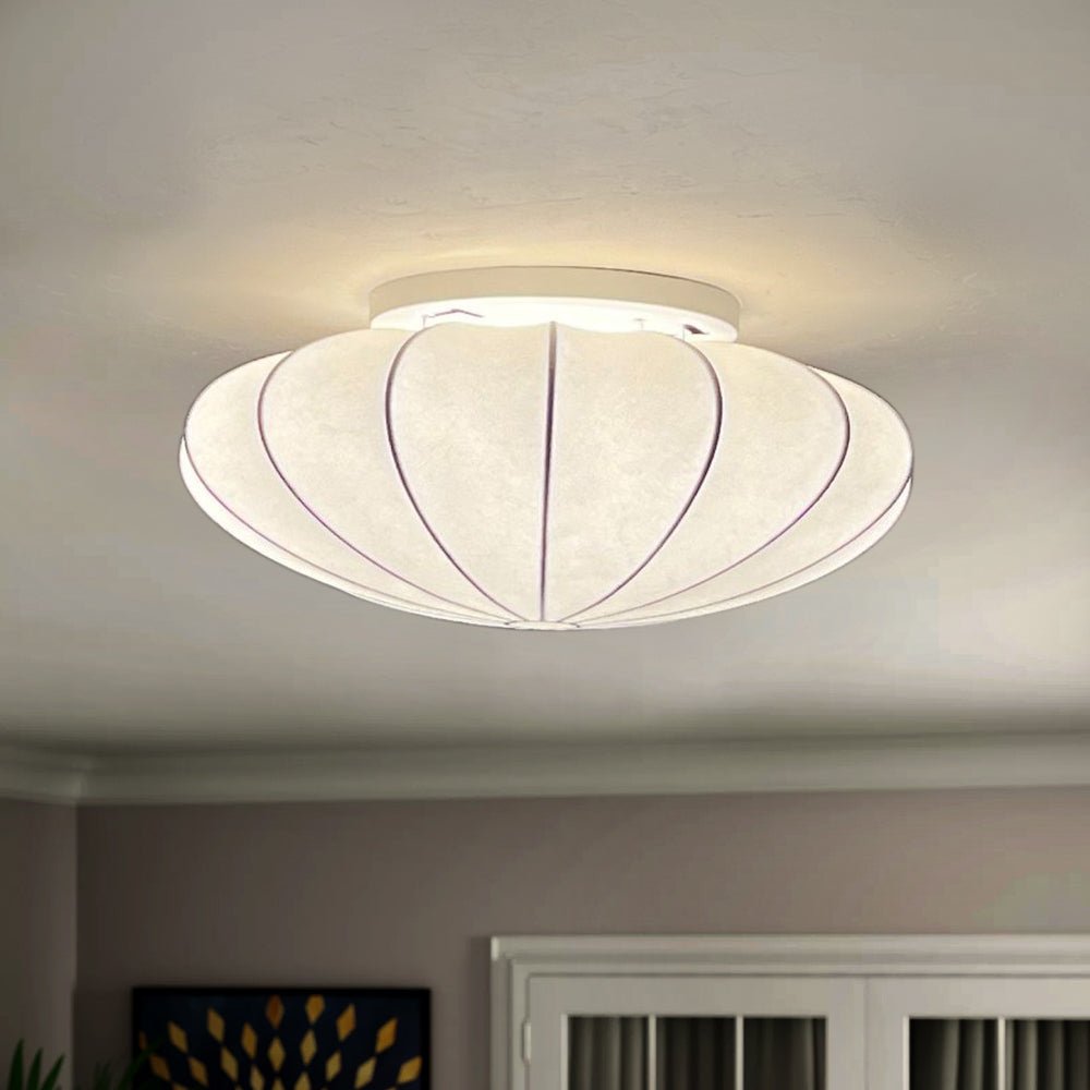 Lunari Mid-Century Modern Silk Flush Mount Light