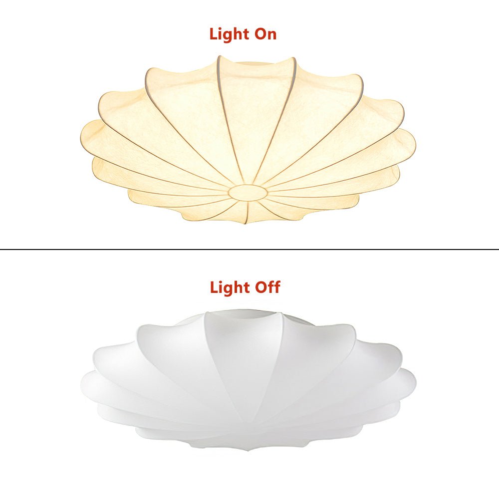 Lunari Mid-Century Modern Silk Flush Mount Light