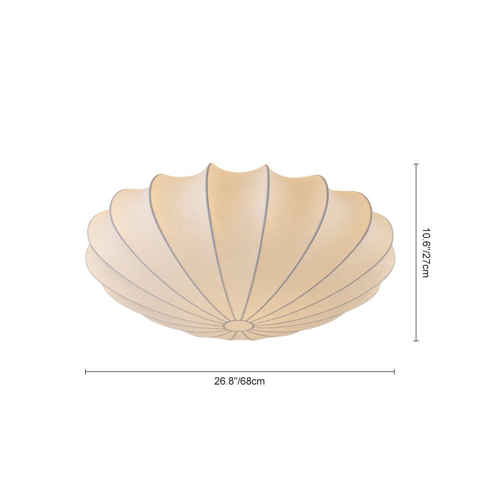 Lunari Mid-Century Modern Silk Flush Mount Light