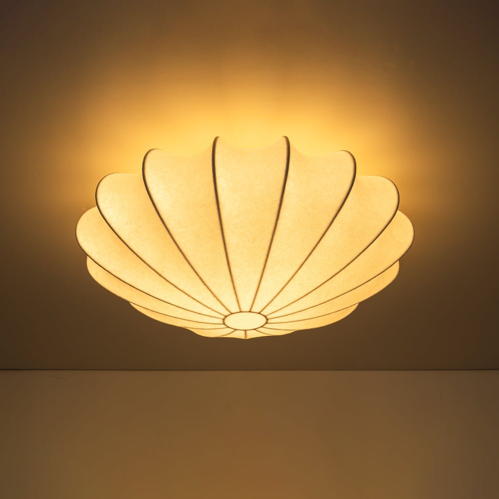 Lunari Mid-Century Modern Silk Flush Mount Light