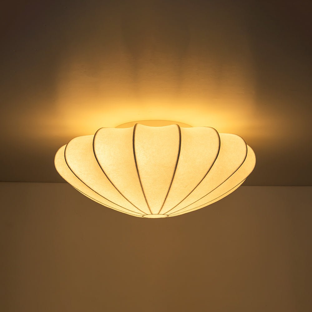 Lunari Mid-Century Modern Silk Flush Mount Light