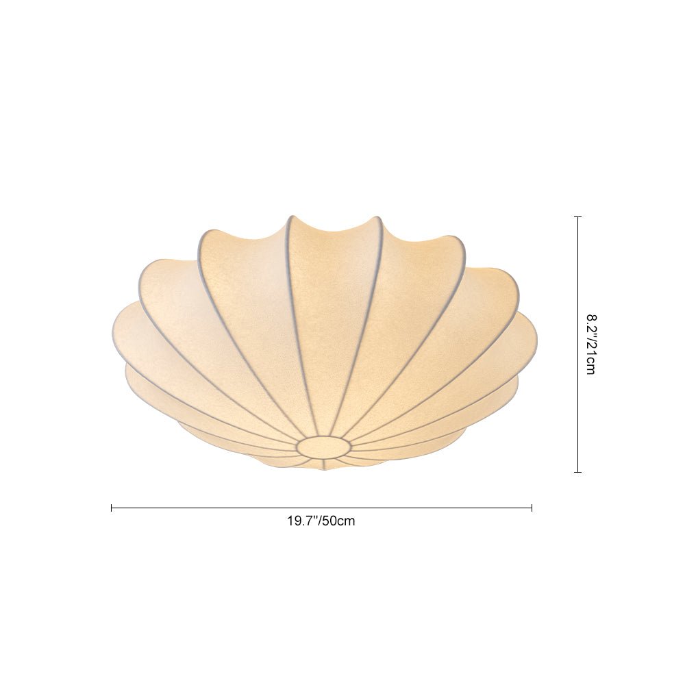 Lunari Mid-Century Modern Silk Flush Mount Light