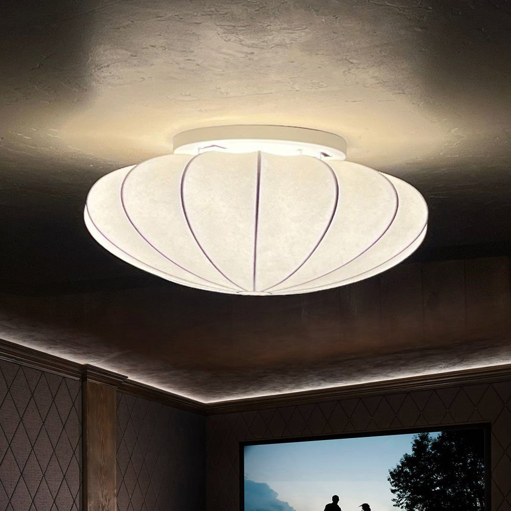 Lunari Mid-Century Modern Silk Flush Mount Light