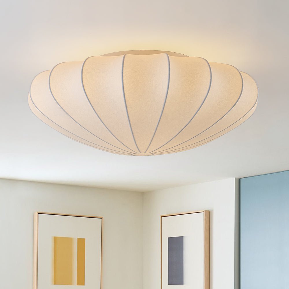 Lunari Mid-Century Modern Silk Flush Mount Light