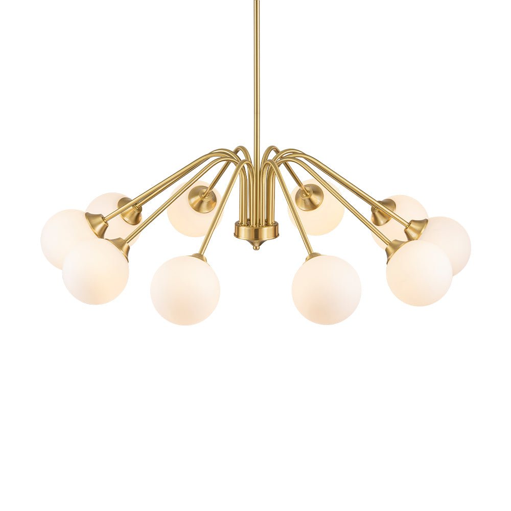 Caelix Mid-Century Globe Sputnik Opal Glass Chandelier