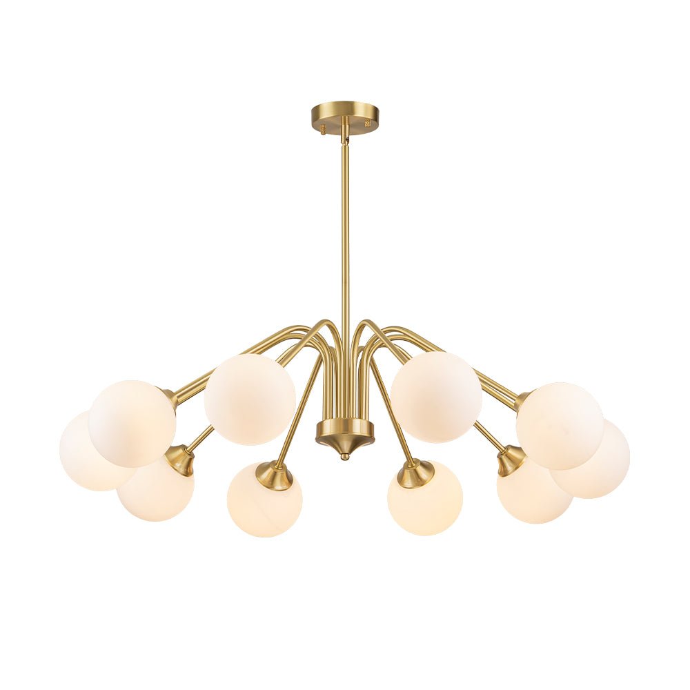 Caelix Mid-Century Globe Sputnik Opal Glass Chandelier