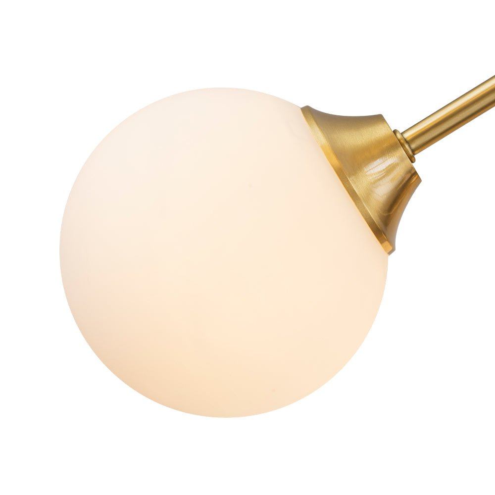 Caelix Mid-Century Globe Sputnik Opal Glass Chandelier
