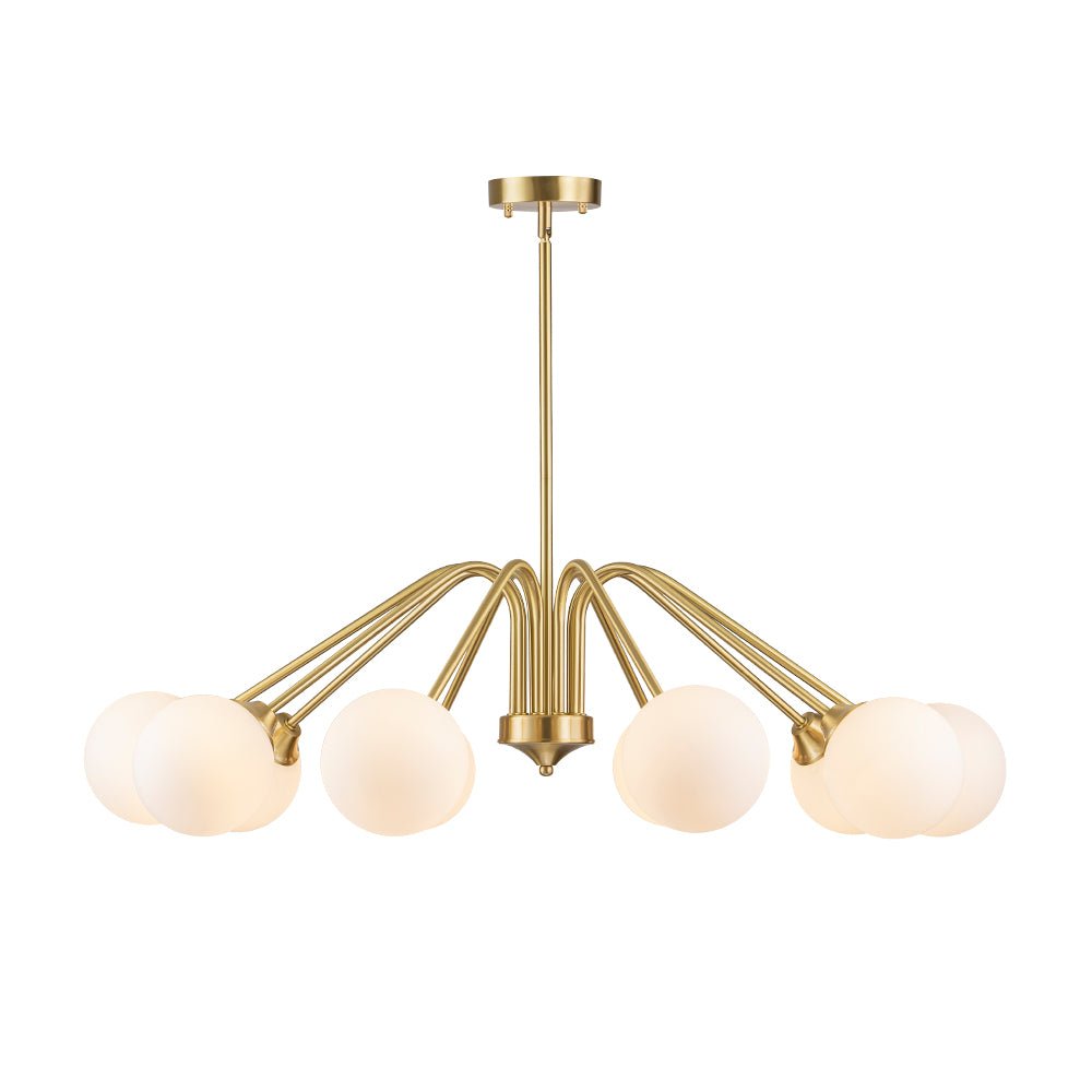 Caelix Mid-Century Globe Sputnik Opal Glass Chandelier