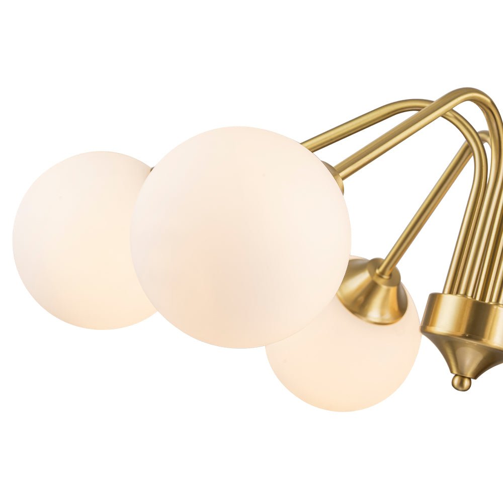 Caelix Mid-Century Globe Sputnik Opal Glass Chandelier