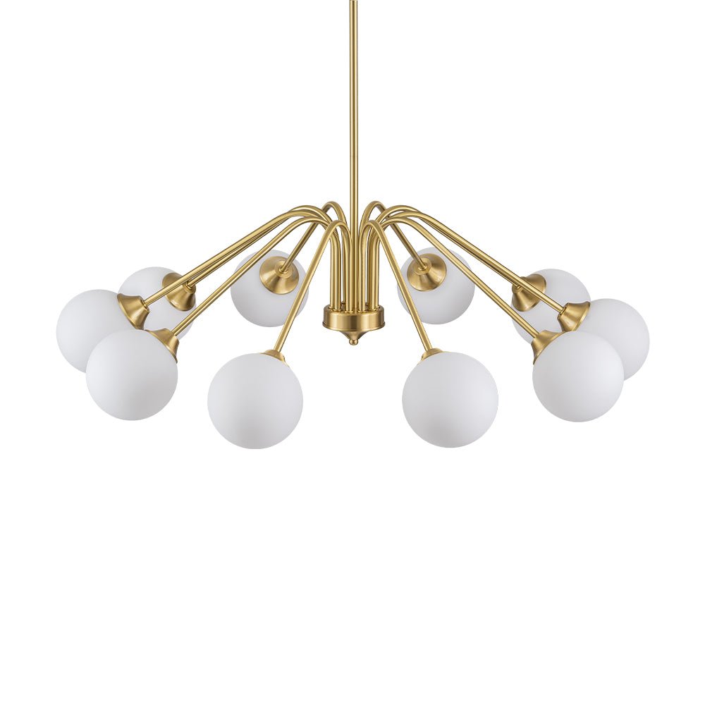Caelix Mid-Century Globe Sputnik Opal Glass Chandelier