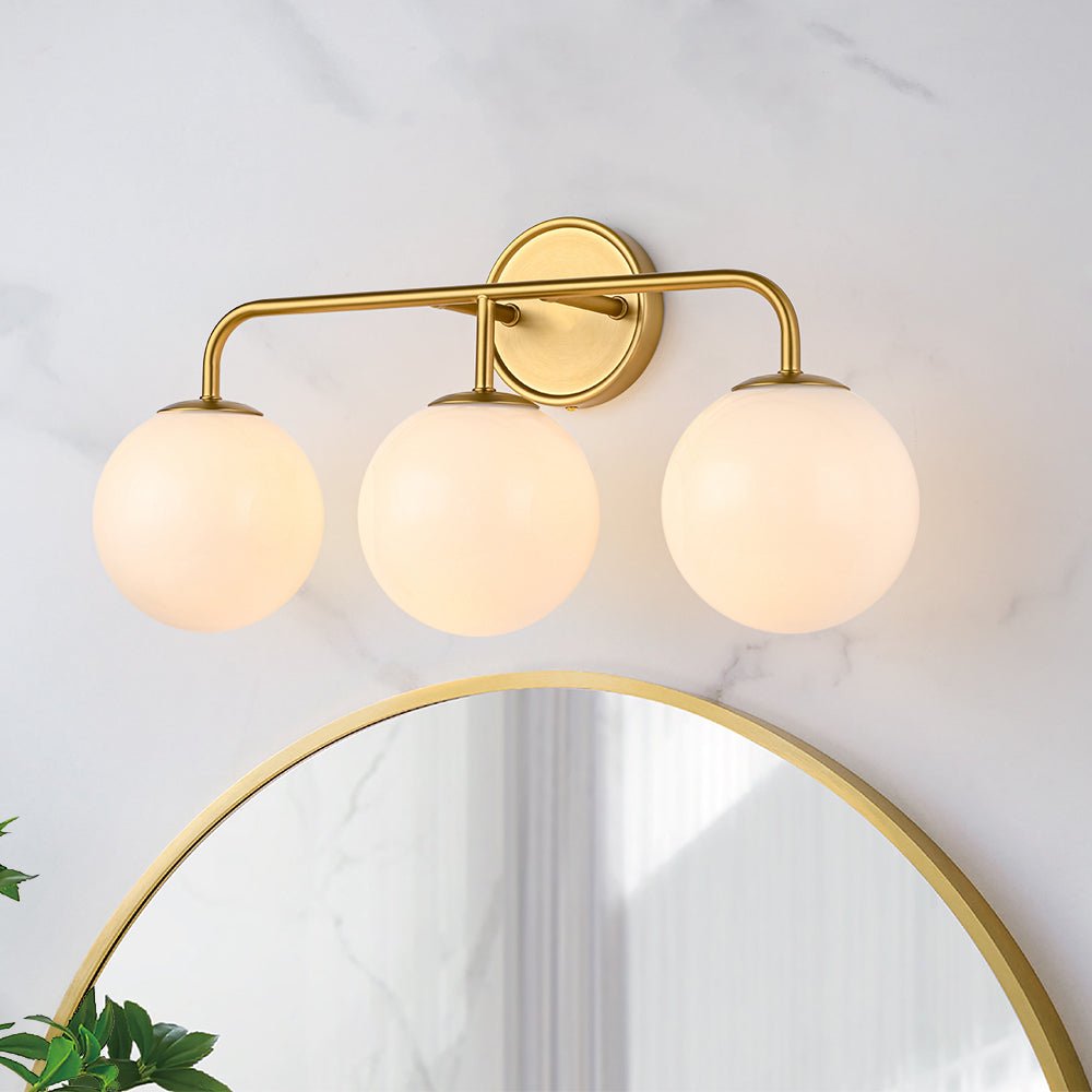 Eirikulix Mid-century Shine Opal Glass Vanity Light