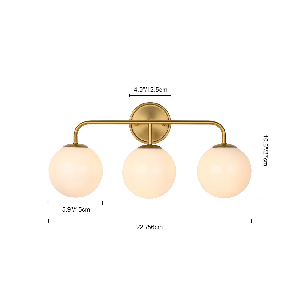 Eirikulix Mid-century Shine Opal Glass Vanity Light