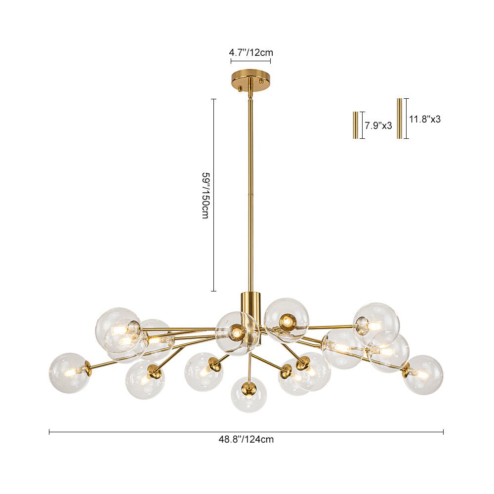 Milda Mid Century Sputnik Glass Chandelier