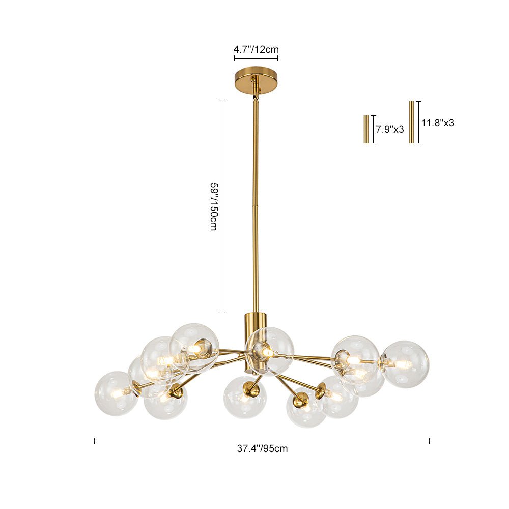 Milda Mid Century Sputnik Glass Chandelier