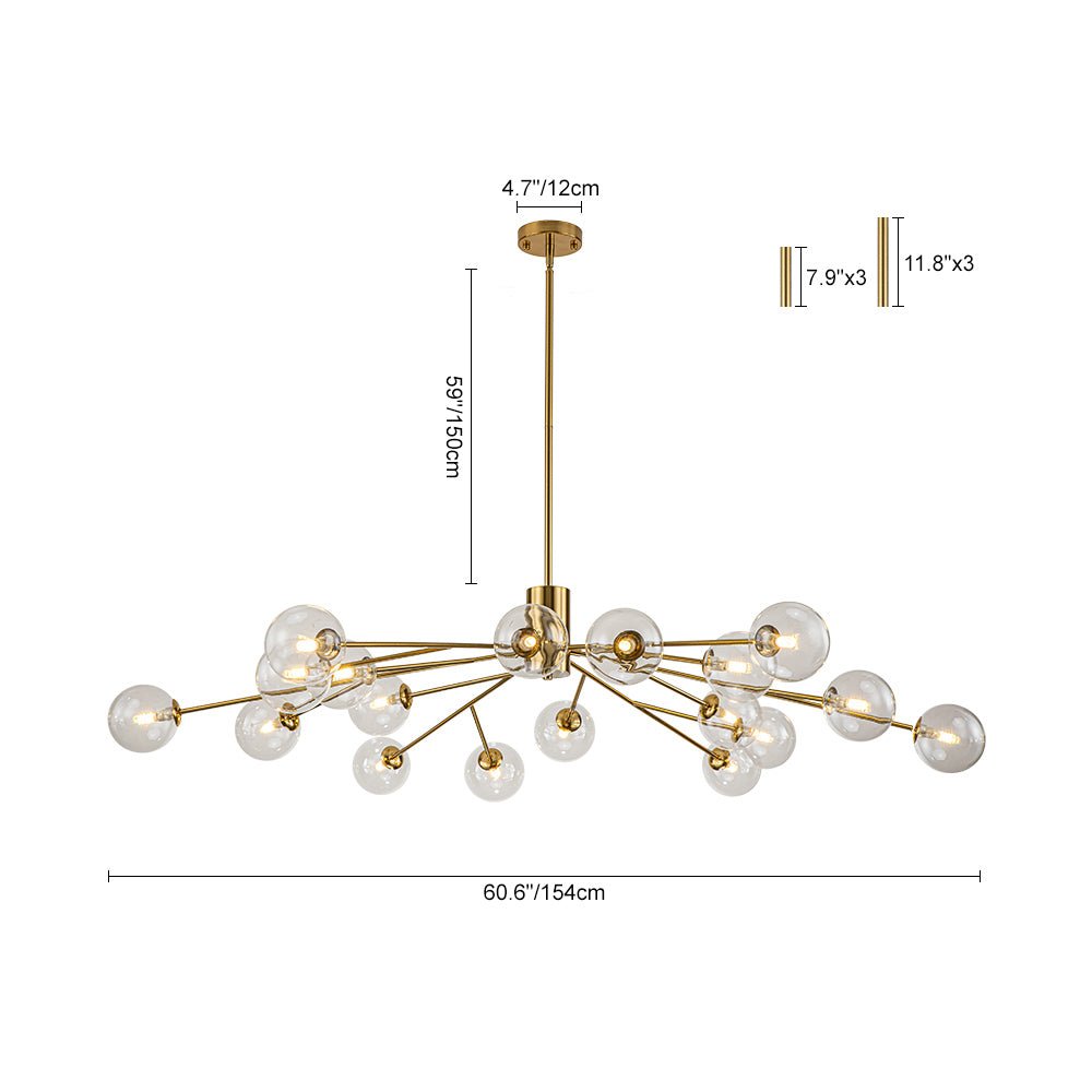 Milda Mid Century Sputnik Glass Chandelier