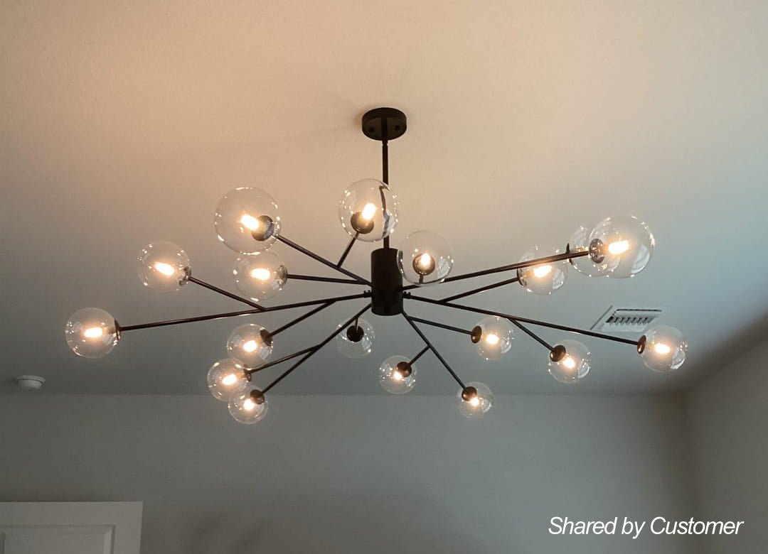 Milda Mid Century Sputnik Glass Chandelier