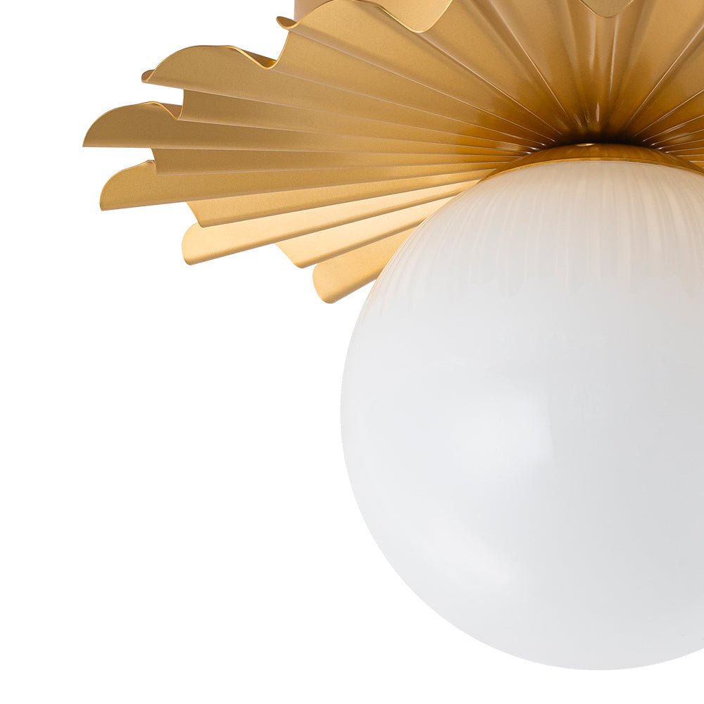 Aevuvo Mid-Century Sunburst Opal Glass Ceiling Light
