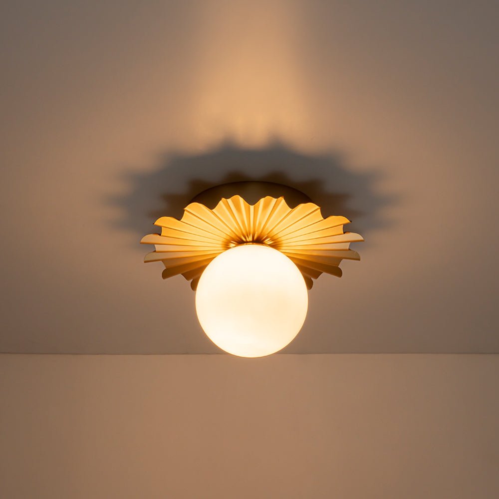Aevuvo Mid-Century Sunburst Opal Glass Ceiling Light