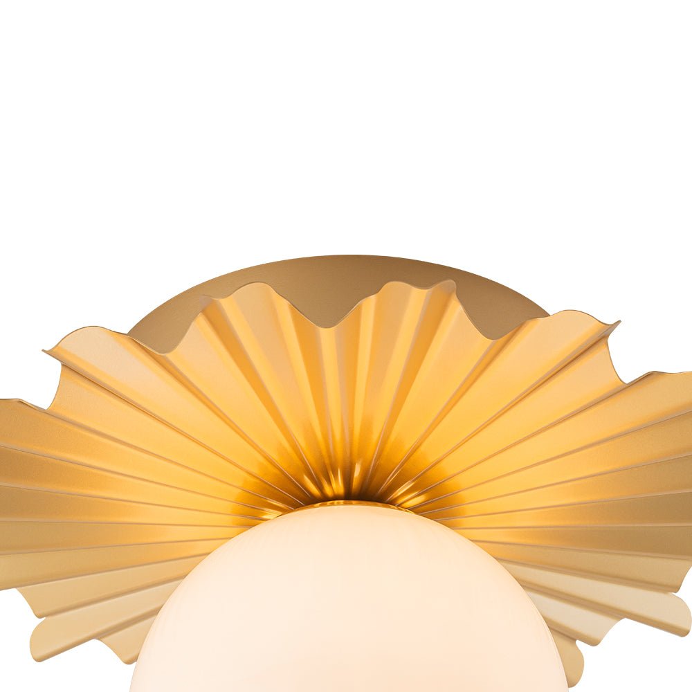 Aevuvo Mid-Century Sunburst Opal Glass Ceiling Light