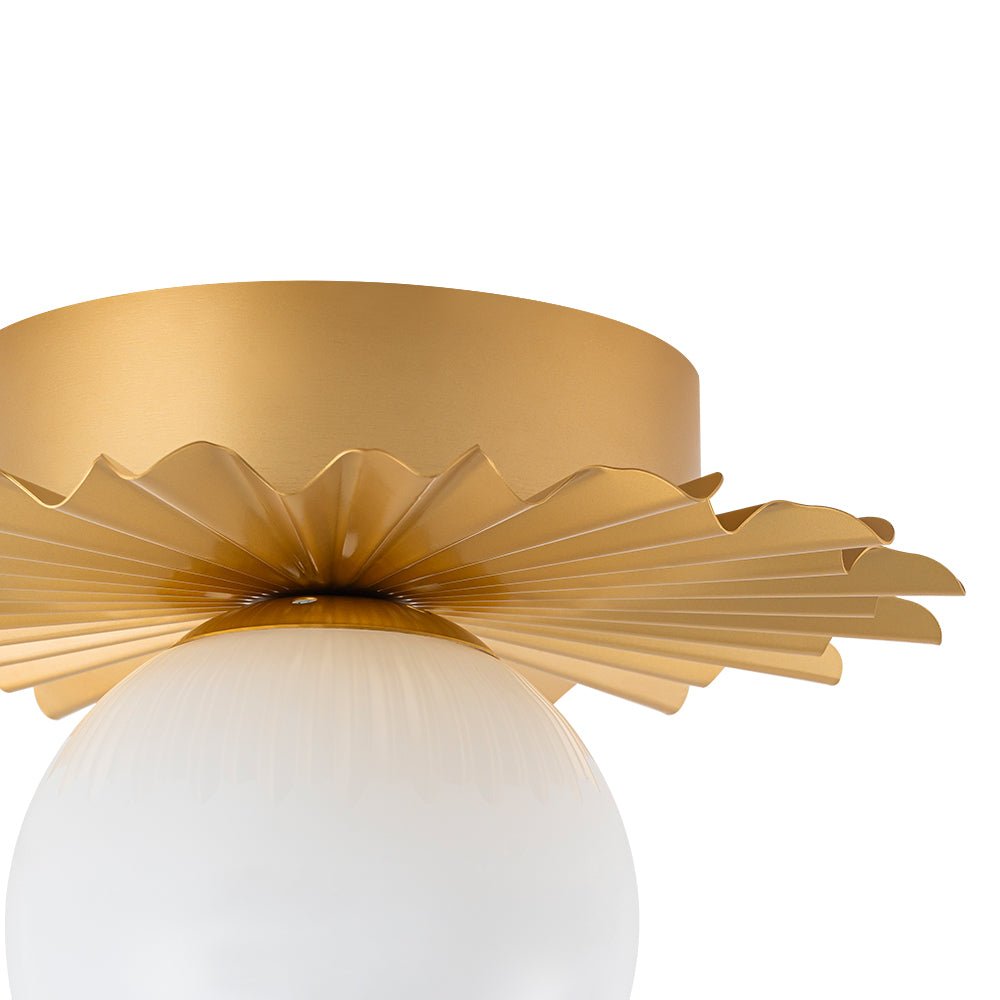 Aevuvo Mid-Century Sunburst Opal Glass Ceiling Light