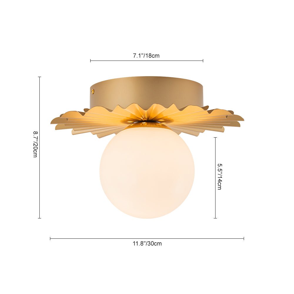 Aevuvo Mid-Century Sunburst Opal Glass Ceiling Light