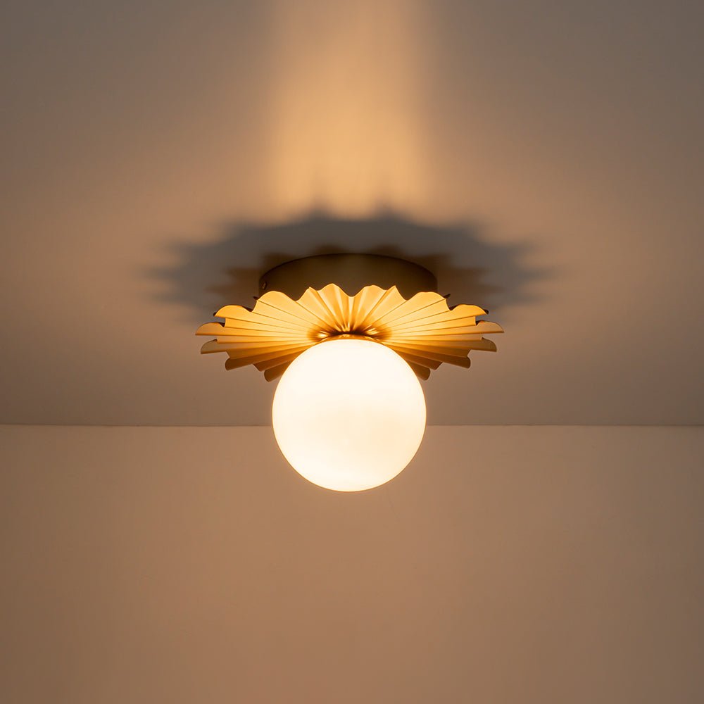 Aevuvo Mid-Century Sunburst Opal Glass Ceiling Light