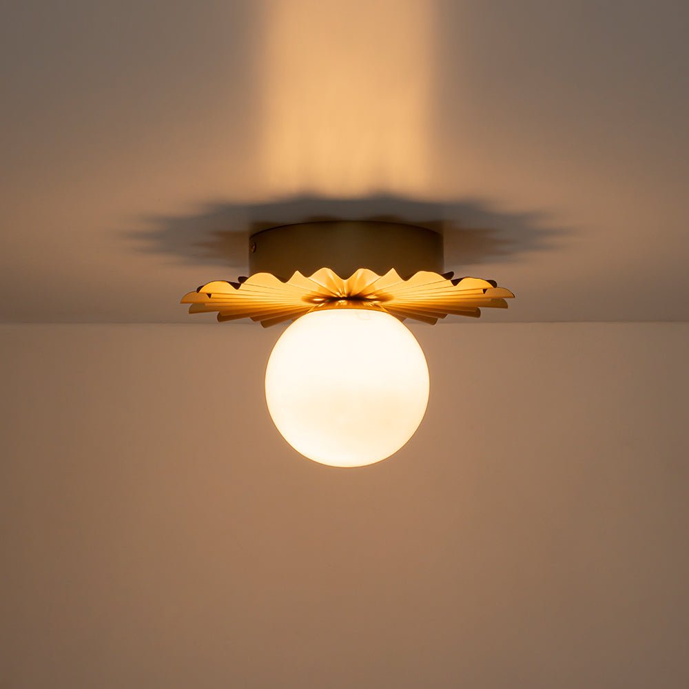 Aevuvo Mid-Century Sunburst Opal Glass Ceiling Light