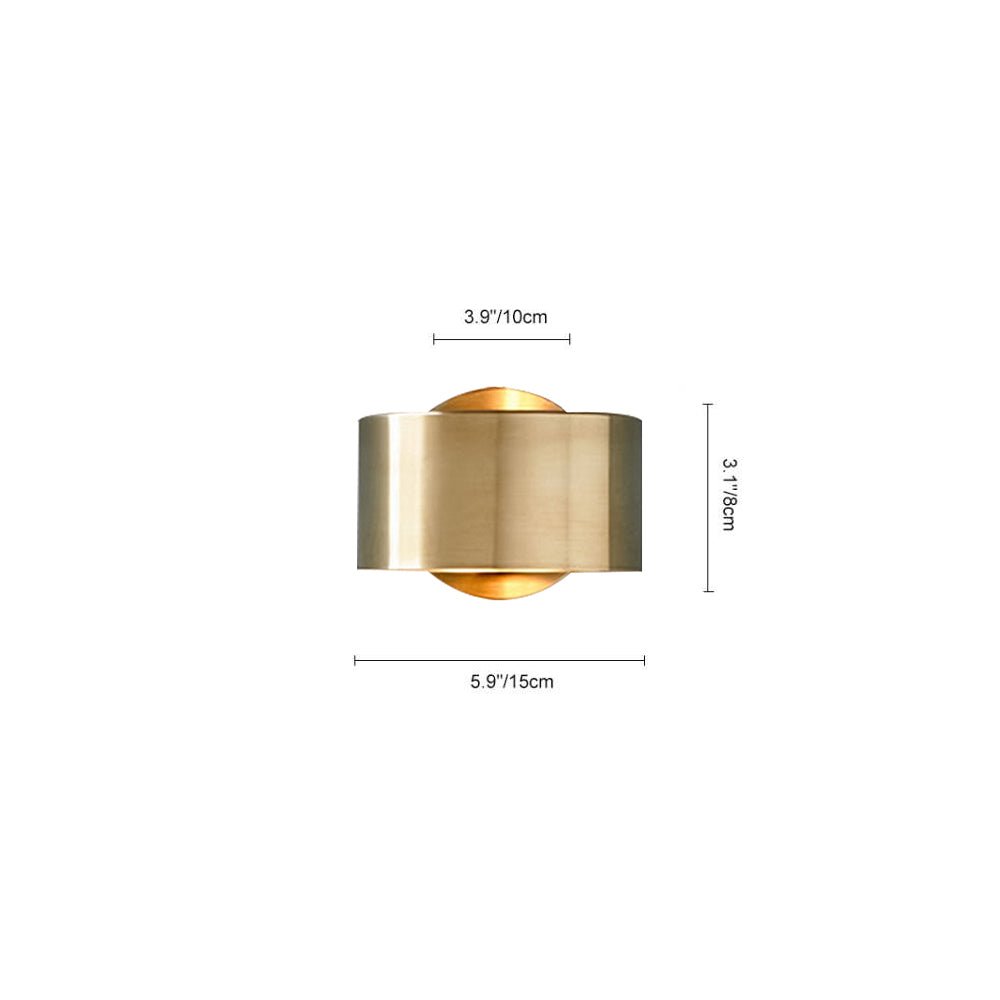 Zorunix Minimalist Brass Drum Metal Wall Light