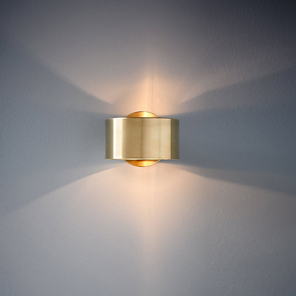 Zorunix Minimalist Brass Drum Metal Wall Light