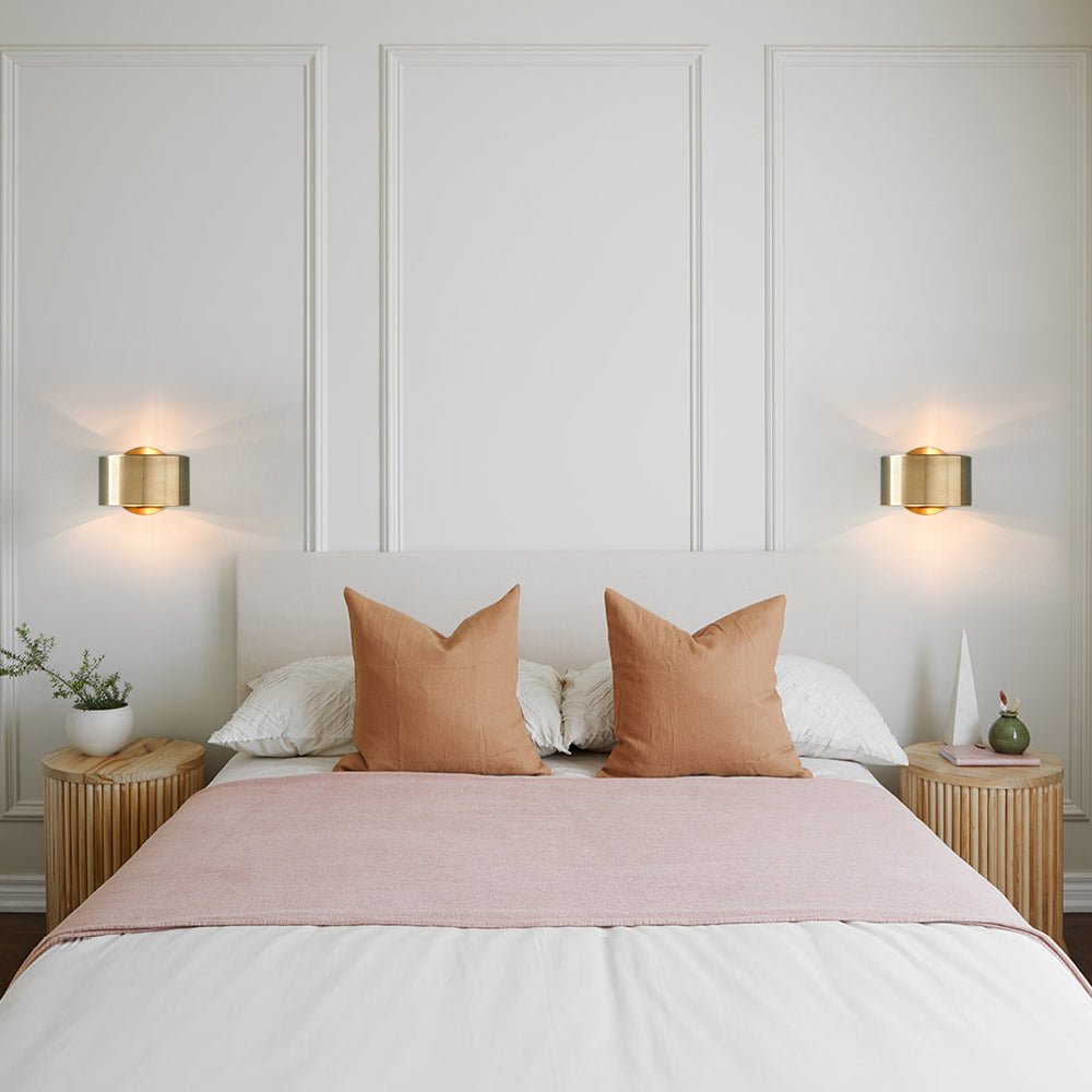Zorunix Minimalist Brass Drum Metal Wall Light