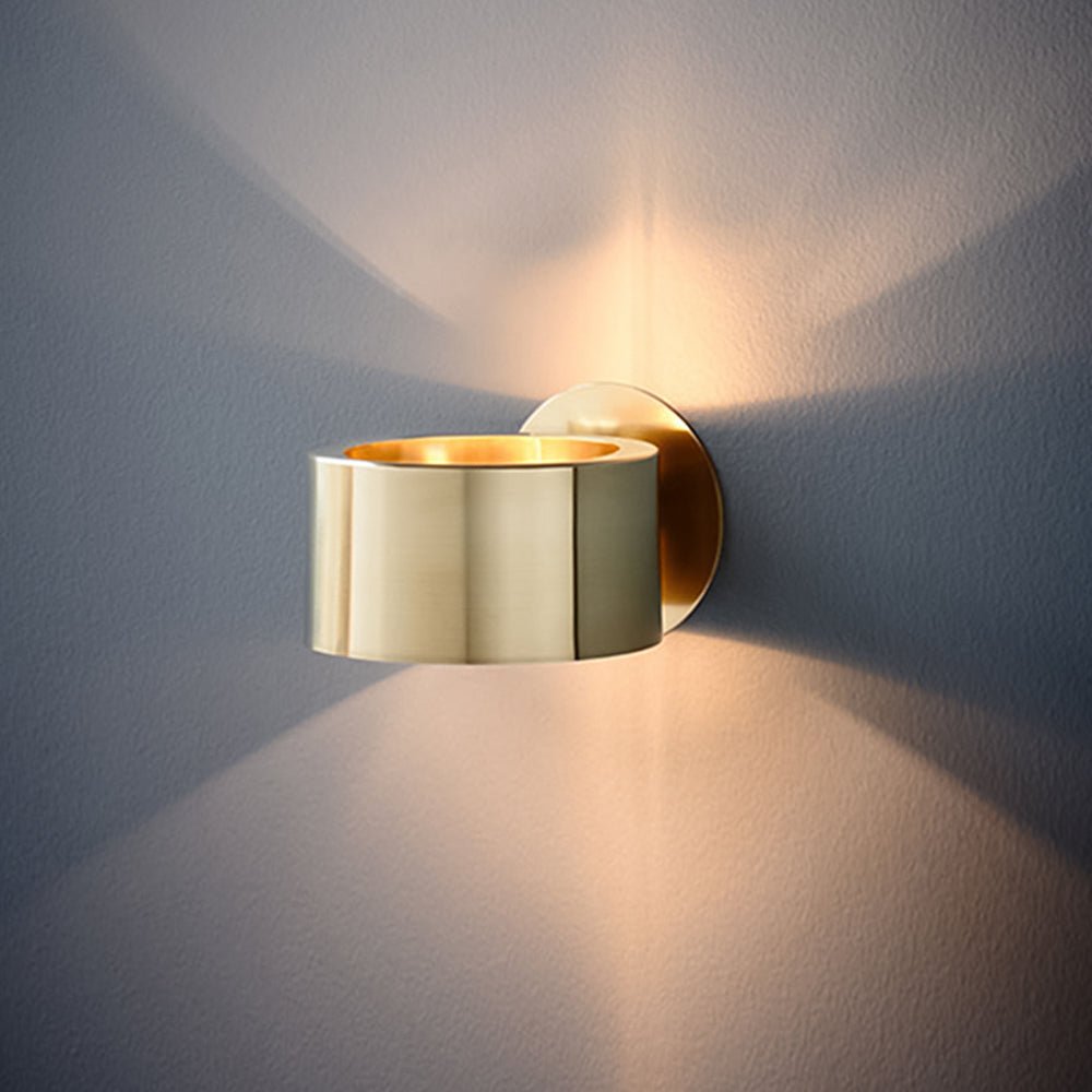 Zorunix Minimalist Brass Drum Metal Wall Light
