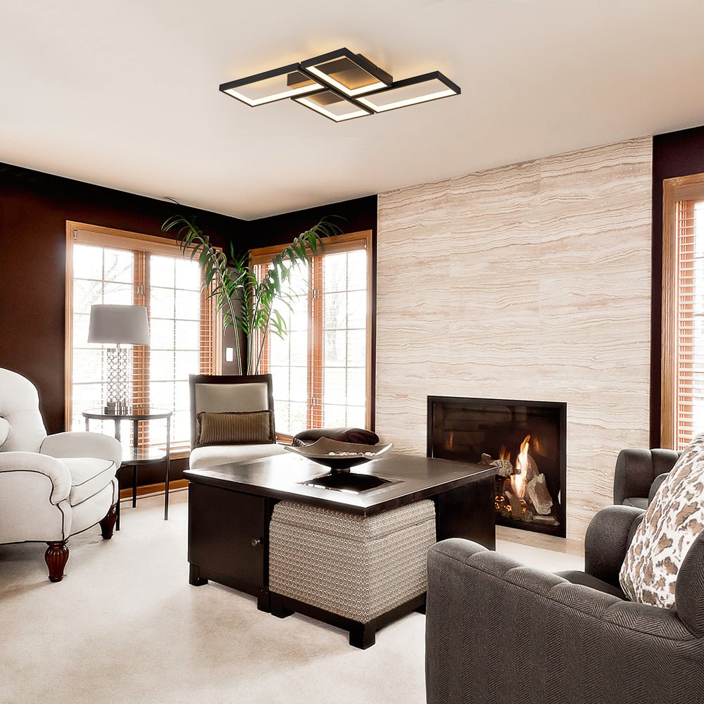 Caelan Minimalist LED Metal Semi Flush Mount Ceiling Light