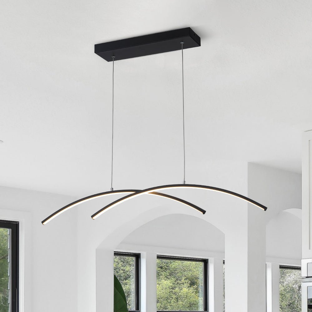Ulfuvyr Minimalist Dimmable Arched Metal Chandelier