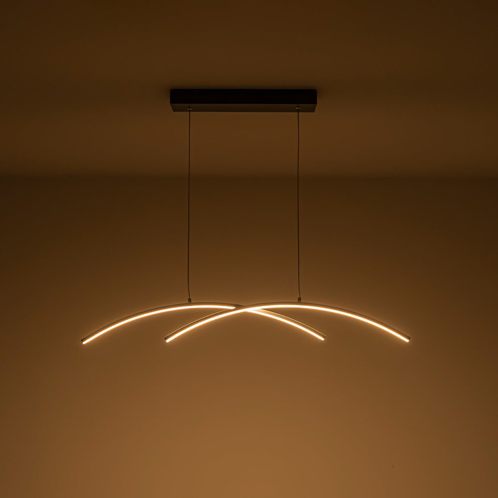 Ulfuvyr Minimalist Dimmable Arched Metal Chandelier