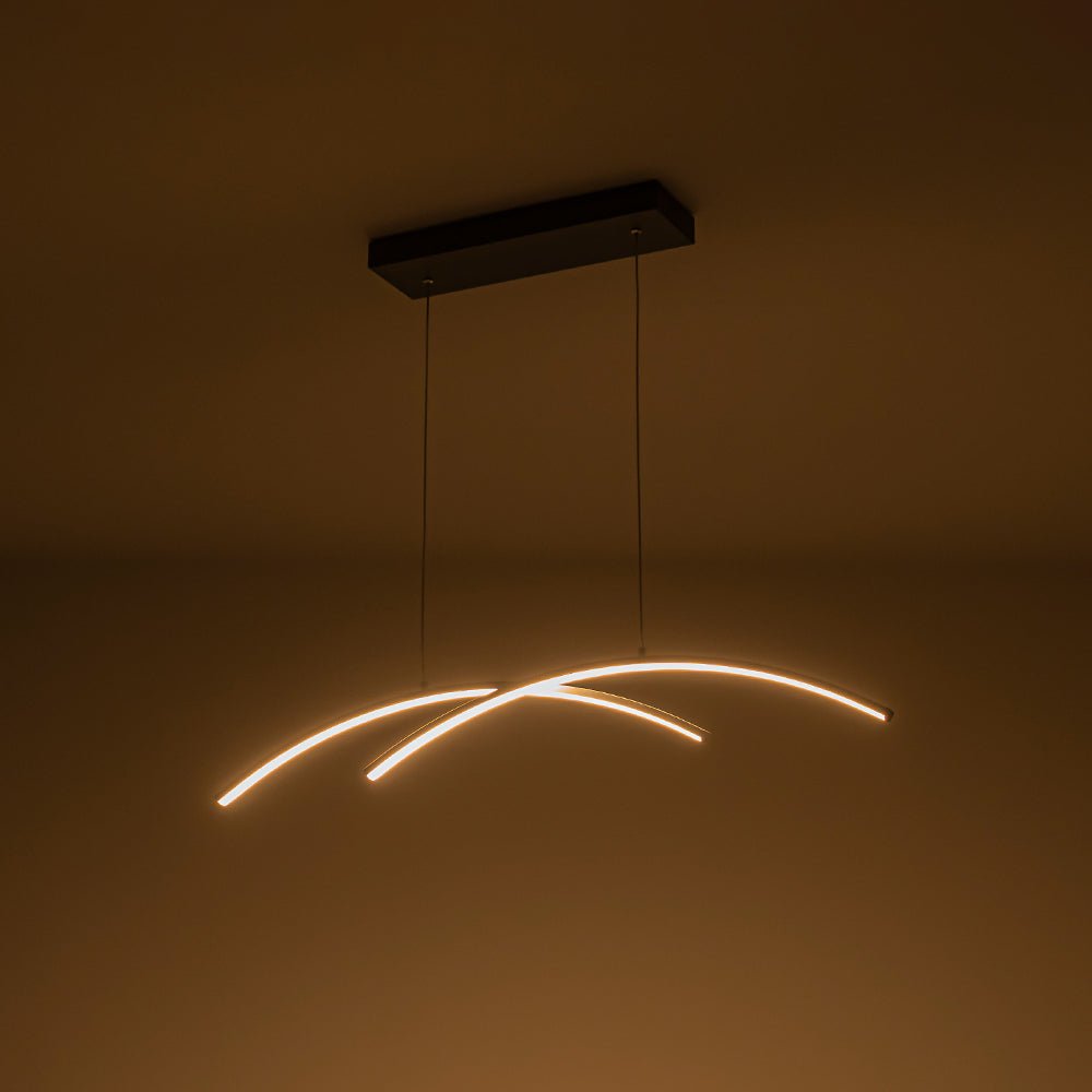 Ulfuvyr Minimalist Dimmable Arched Metal Chandelier