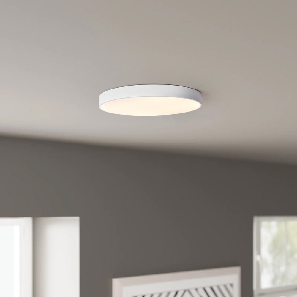 Kveld Minimalist Metal Drum Flush Mount Ceiling Light - Lamp Copper