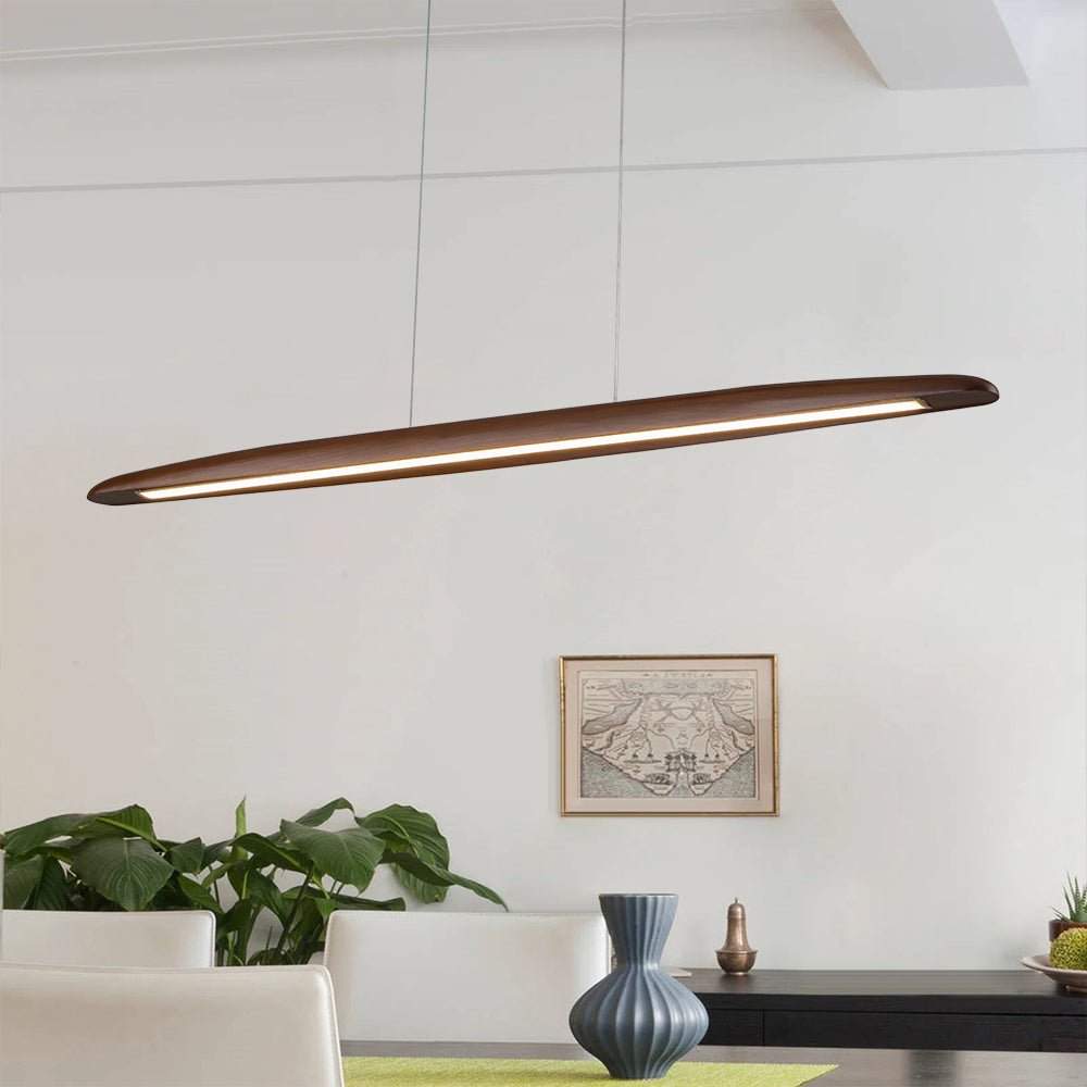 Tindari Minimalist Linear Wood Pendant Light