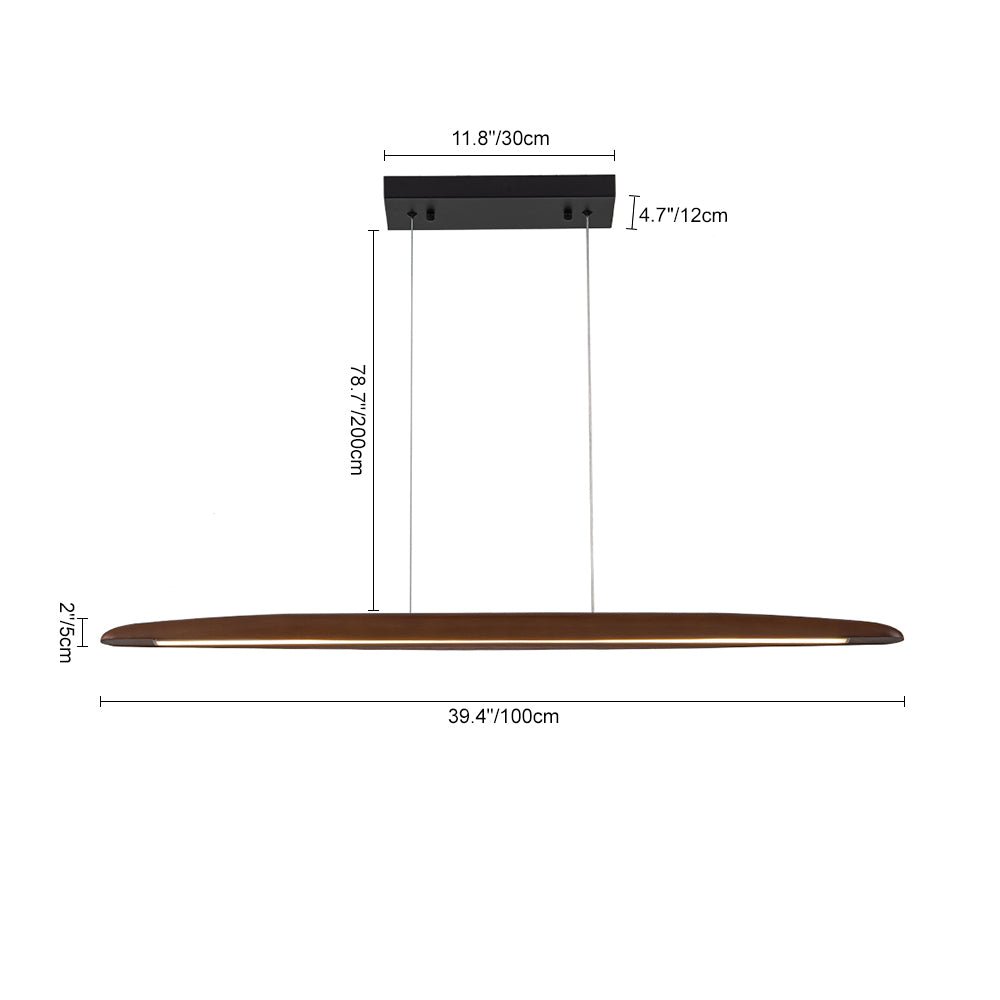Tindari Minimalist Linear Wood Pendant Light