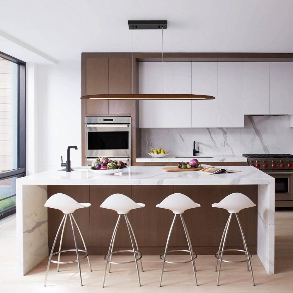 Tindari Minimalist Linear Wood Pendant Light