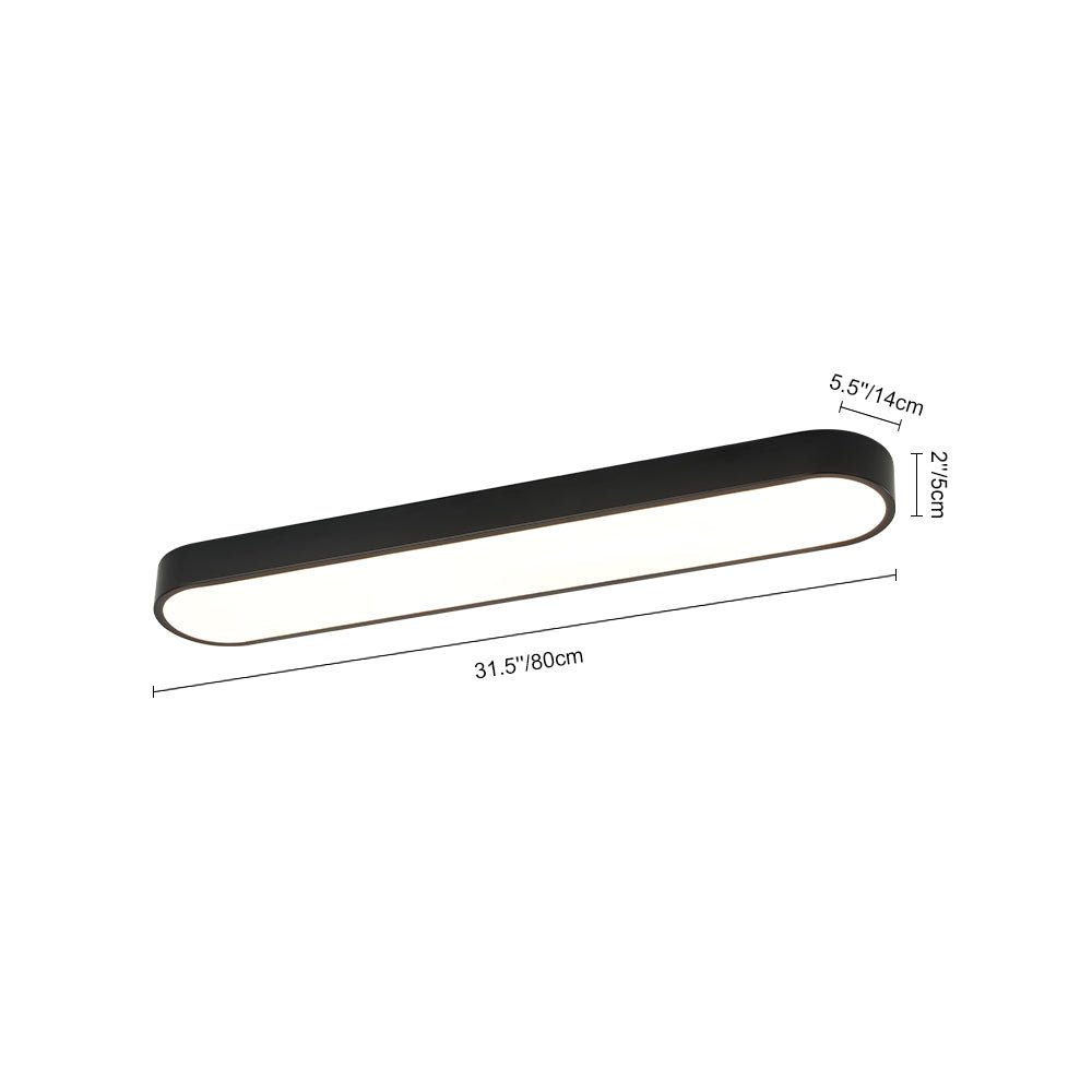 Dvaluvo Minimalist Long Oval Dimmable Metal Flush Mount Ceiling Light