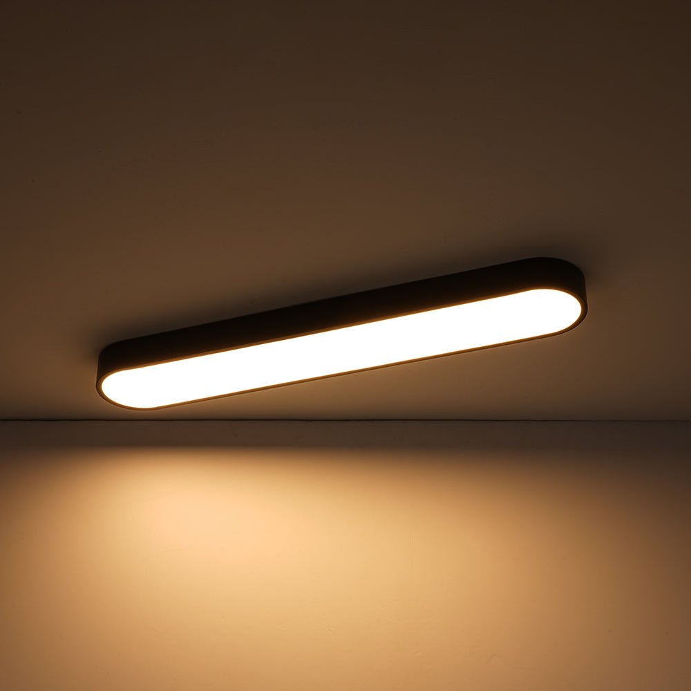 Dvaluvo Minimalist Long Oval Dimmable Metal Flush Mount Ceiling Light