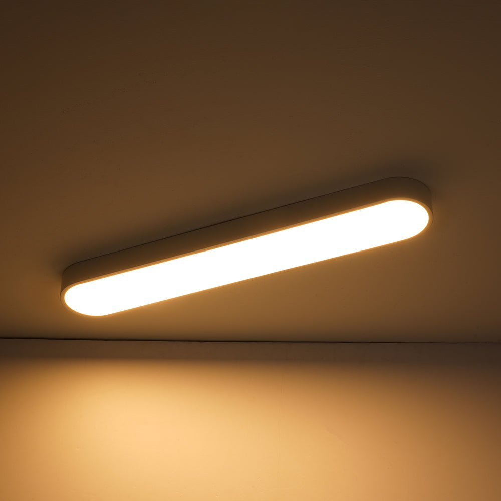 Dvaluvo Minimalist Long Oval Dimmable Metal Flush Mount Ceiling Light