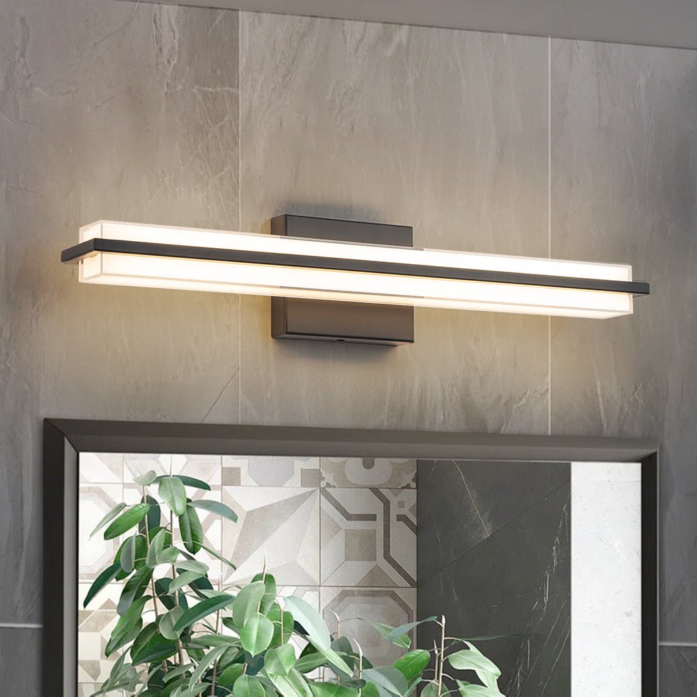 Ljomuvux Minimalist Rectangle Dimmable LED MetalVanity Wall Light