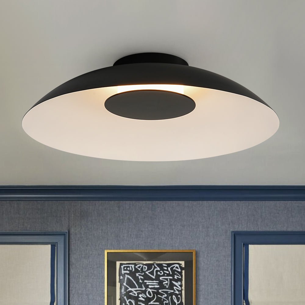 Yrvuvum Minimalist Wide Flat Dome Dimmable Metal Ceiling Light