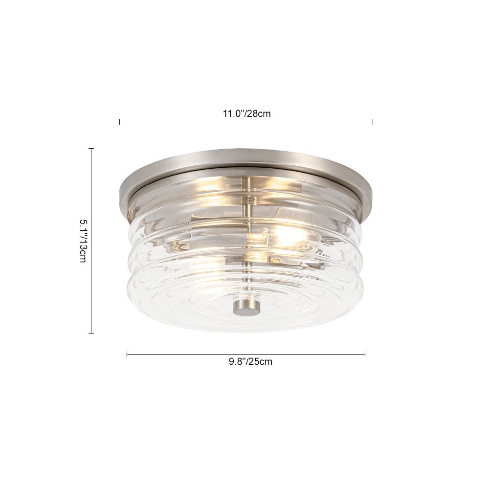 Ornuvox Modern Round Clear Glass Flush Mount Light