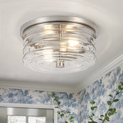 Ornuvox Modern Round Clear Glass Flush Mount Light