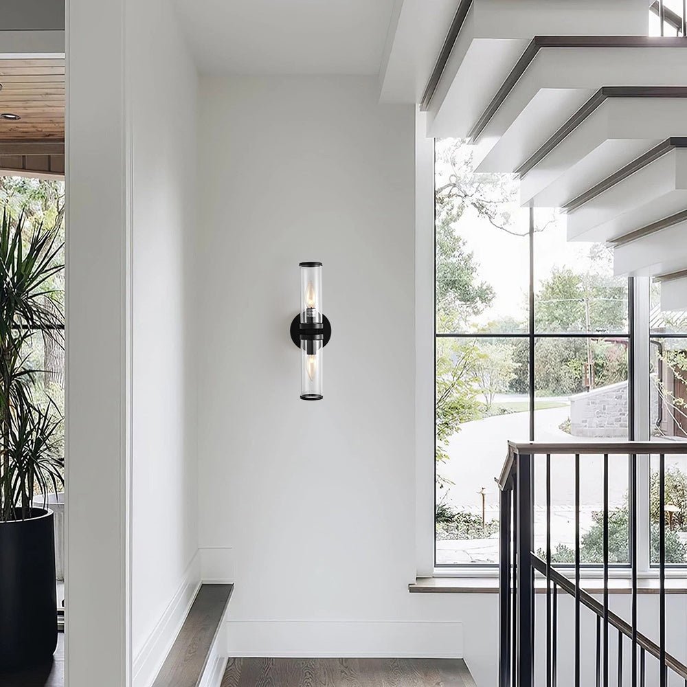 Eonia Modern Double Glass Cylinder Wall Light