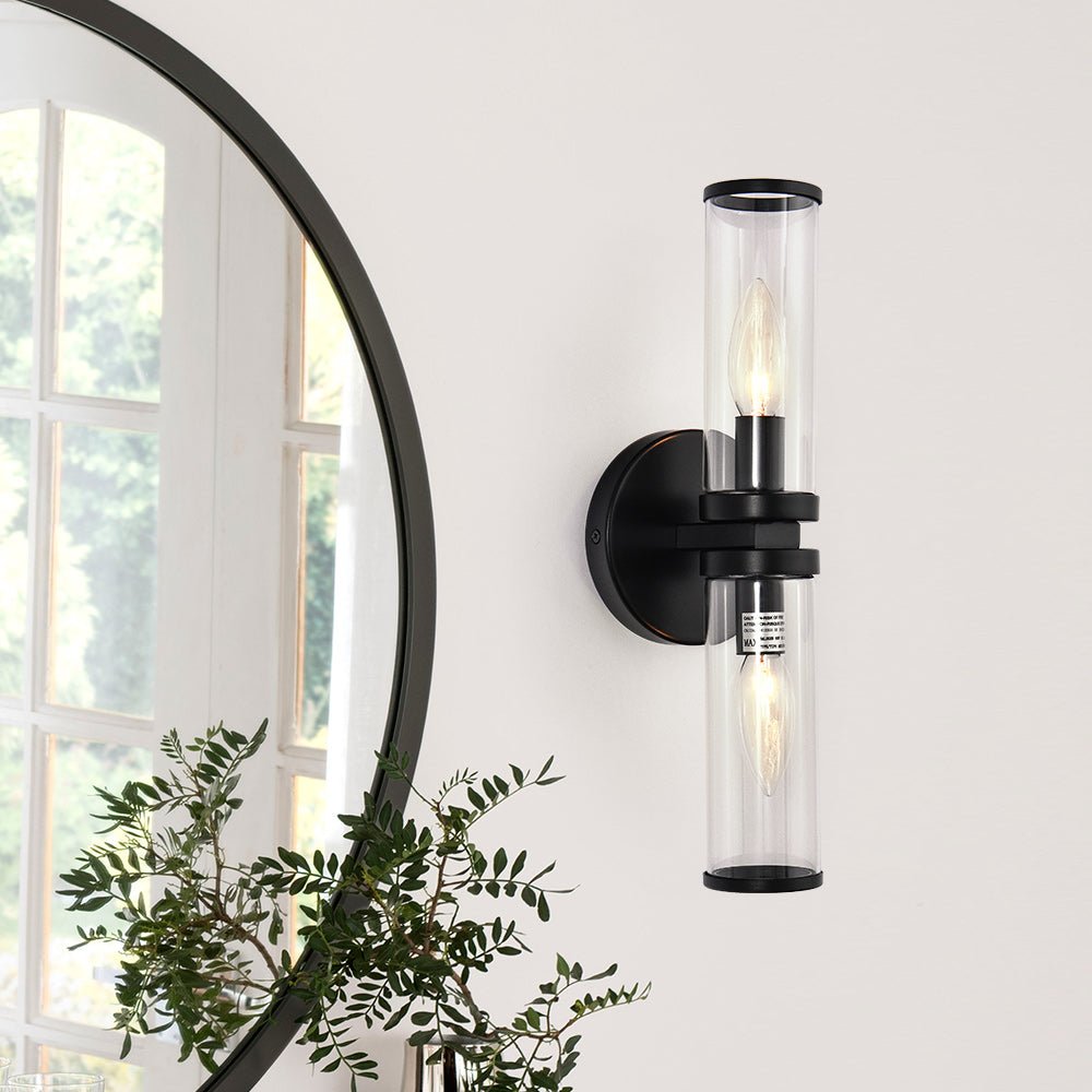 Eonia Modern Double Glass Cylinder Wall Light