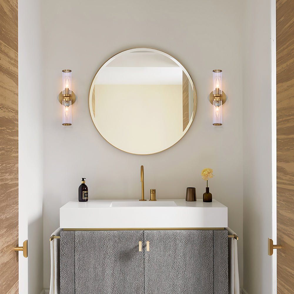 Eonia Modern Double Glass Cylinder Wall Light